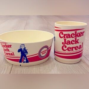 Cracker Jack Cereal Bowl & Cup Set-Deka Brand Promotional Offer
